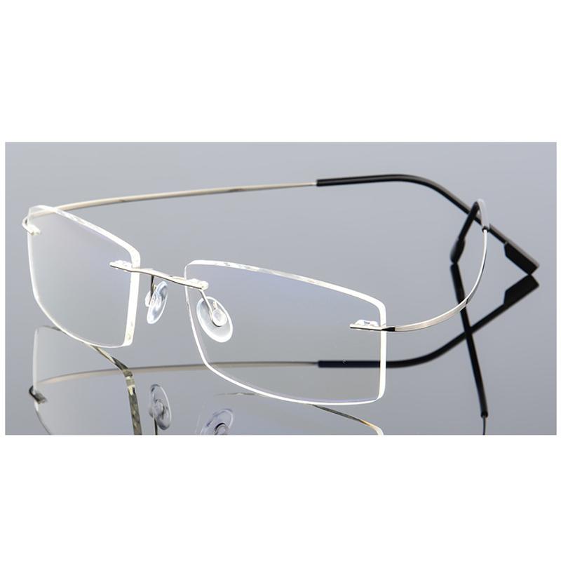 Ultra Hafif Kaplama Çerçevesiz Miyopi Gözlükleri -1,0 -1,5 -2,0 ila -5,0, Çerçevesiz Süper Hafif Paslanmaz Çelik Hipermetrop +1,0 +2,0 +4,0
