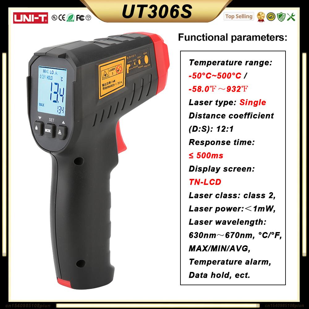 

UNI-T Thermometer Digital UT306S UT306C UT320D UT320T UT333 UT333BT UT325F Temperature Gauge Heat Meter Professional Thermometer UT306S laser
