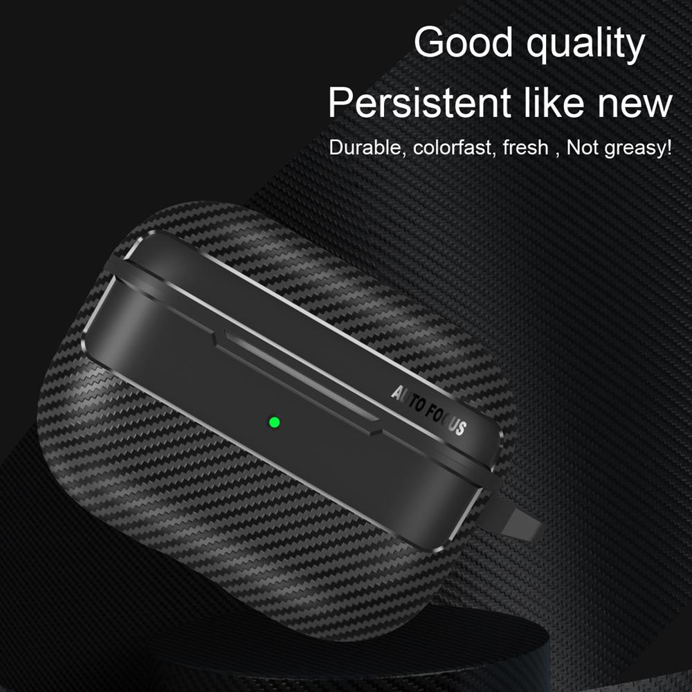 KEYSION Shockproof Case for AirPods Pro 3 Carbon Fiber Texture Soft TPU Silicone Bluetooth Earphone Cover for AirPods Pro 3 2025