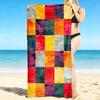 1Pc Abstract Colorful Squares Rug Beach Towel, Quick Dry, Multi-Use for Beach Pool Gym Yoga Home Travel, Christmas, Halloween, Xmas Gift M928269