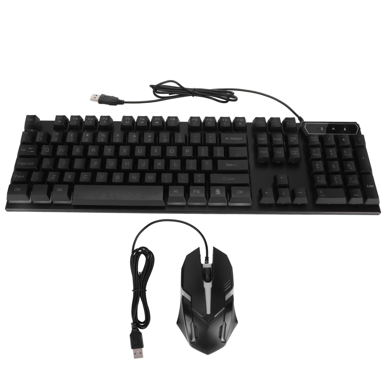 

Gaming Keyboard and Mouse Combo 104 Keys Wired USB LED Backlit Ergonomic Quick Response Gaming Mouse and KeyboardD280