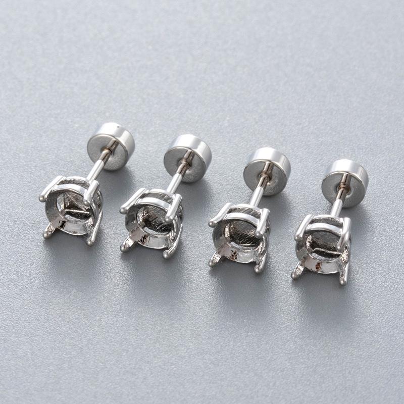 Henson Titanium Steel Four-Prong Huazi Stud Earrings – DIY Cartilage Helix Accessories