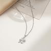Minimalist Four-Leaf Clover Zircon Pendant Necklace for Women - Light Luxury Clavicle Chain, High-End Lucky Charm