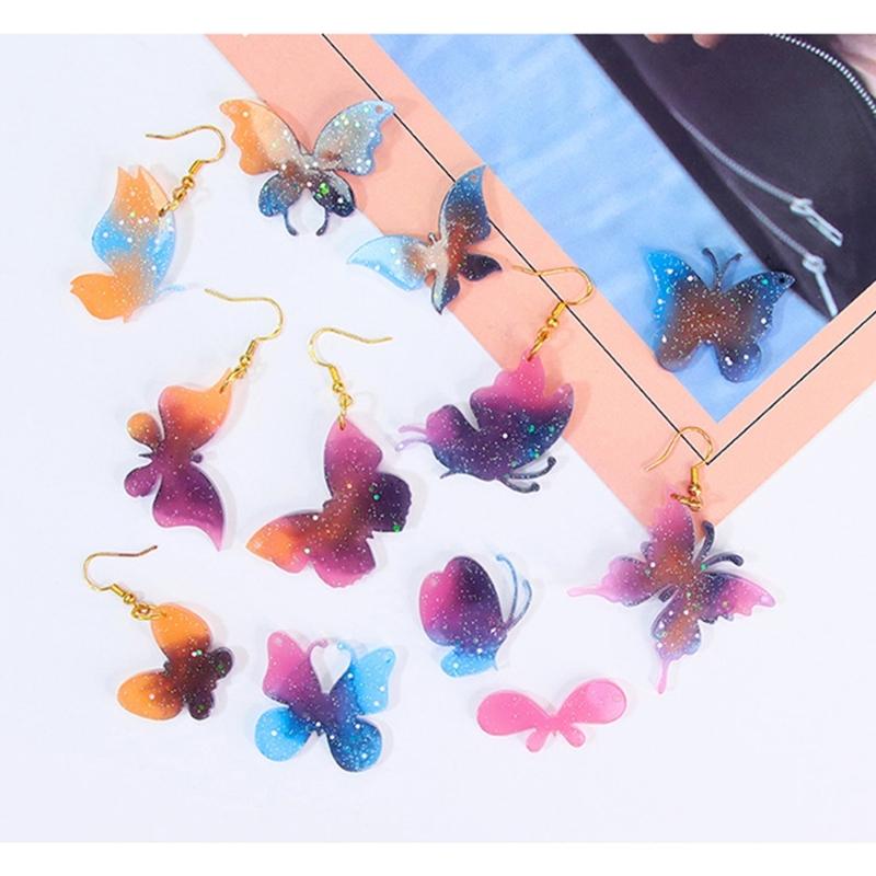 Moules à boucles d'oreilles en forme de papillon accrocheur Moules en silicone pour pendentifs d'oreilles personnalisés pour les amateurs d'artisanat