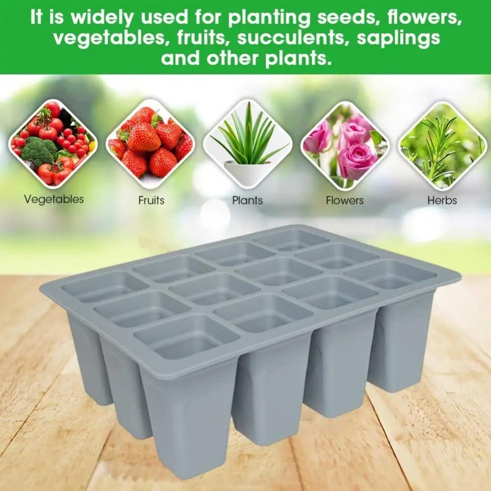 Silicone Nursery Tray 12 Grids Germination Trays Creative Plant Grows Box For Flower Seeds