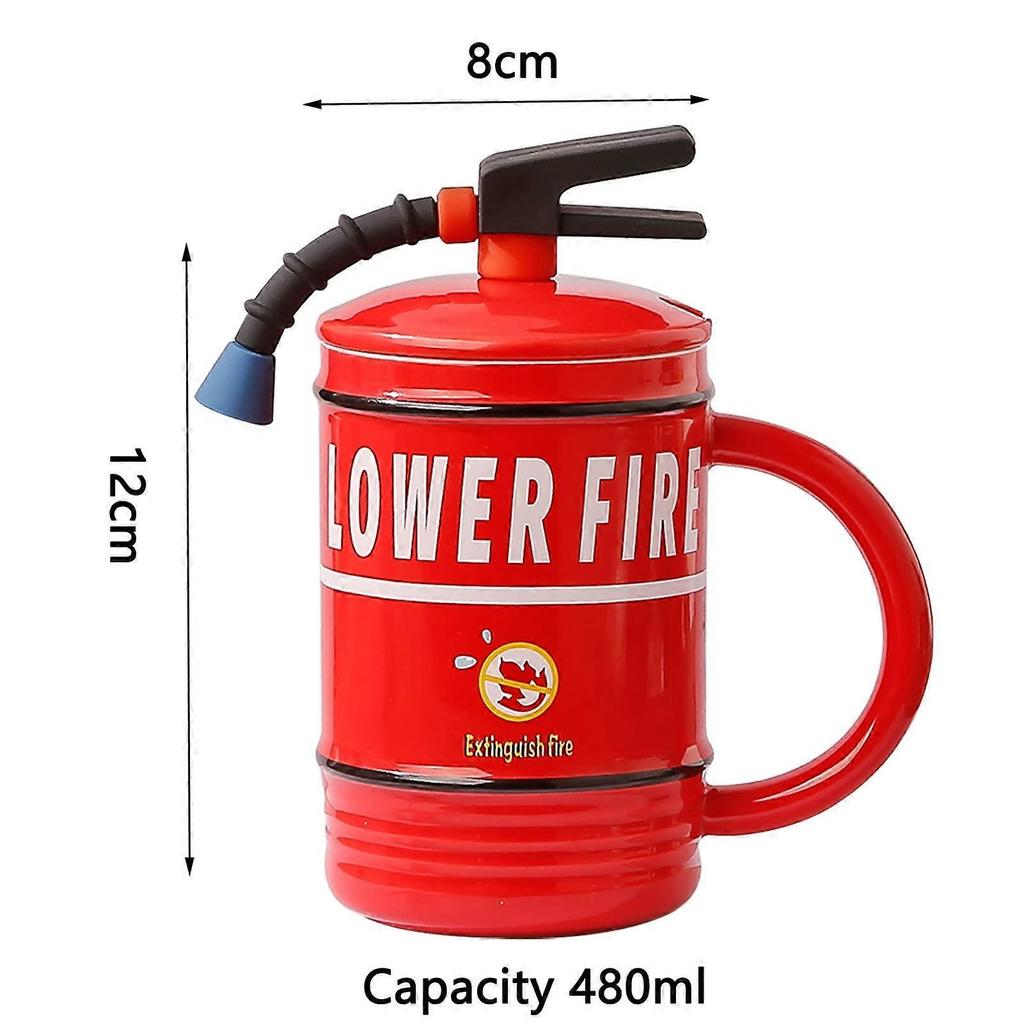 480ml Extinguisher Mug Creative Coffee Mug, Novelty Office Mug, Funny Gift Mug for Men Women Colleagues Friends Birthday