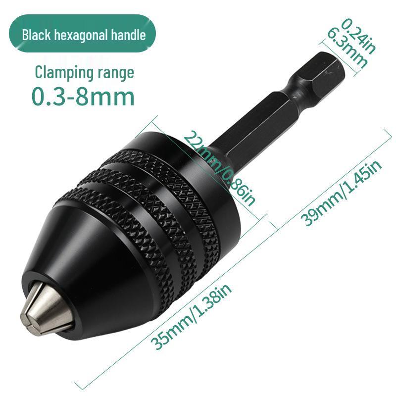 Self-Centering Electric Grinder Chuck with Three-Jaw Twist Drill Bits