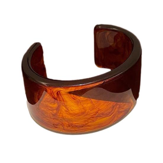 Acrylic Bracelet Retro Style Irregular Geometric Design Women Bangle Handmade Statement Bracelet Fashion Accessory