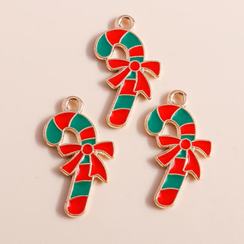 10pcs Enamel Christmas Tree Snowman Pendants Charms for Jewelry Making Earrings Necklace DIY Bracelet Accessories Supplies