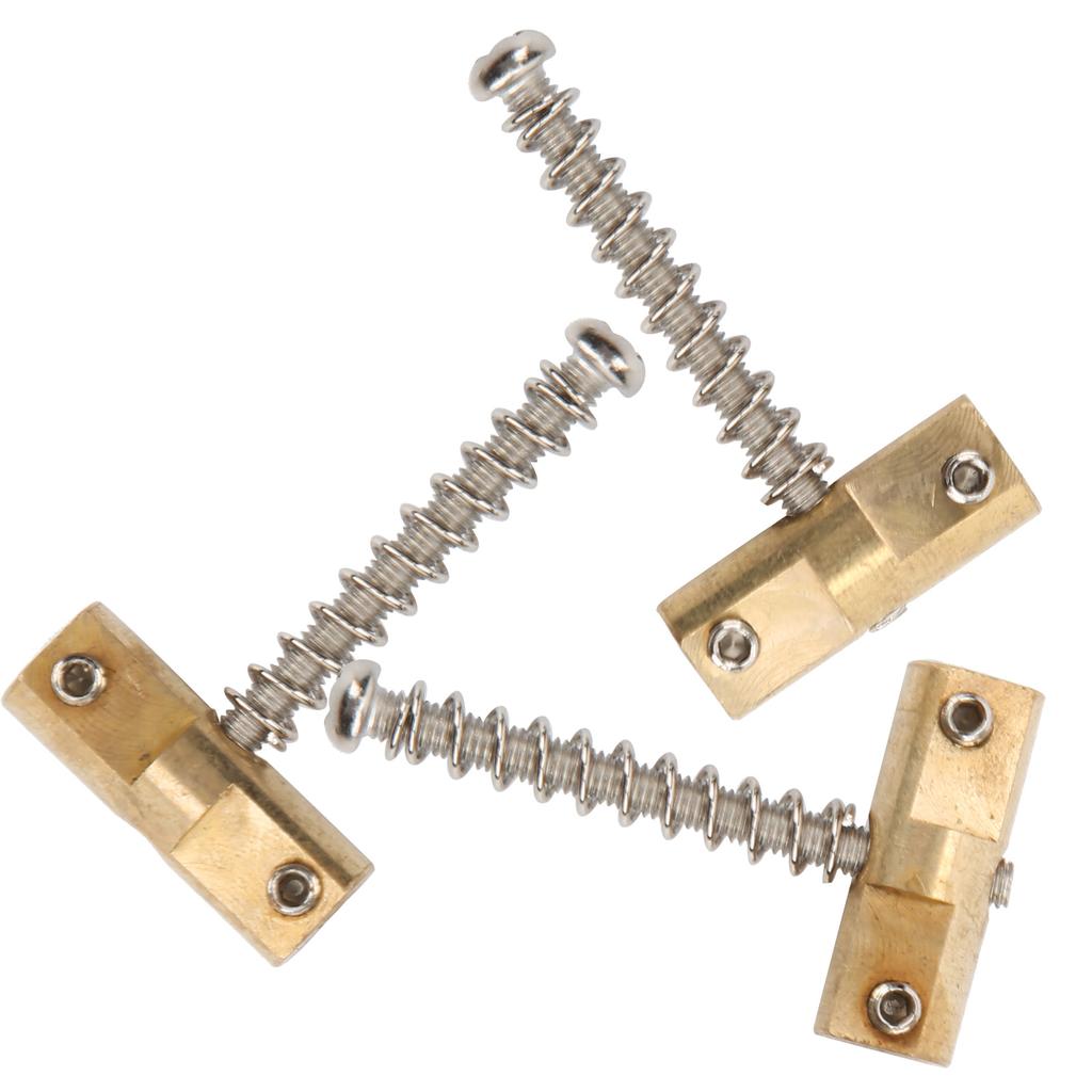 3Pcs Guitar Bridge Saddles Brass Recessed String Support Replacement for Stringed