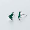 New Fresh And Sweet Christmas Tree 925 Sterling Silver Simple Personality Exquisite Popular Earrings TYB197