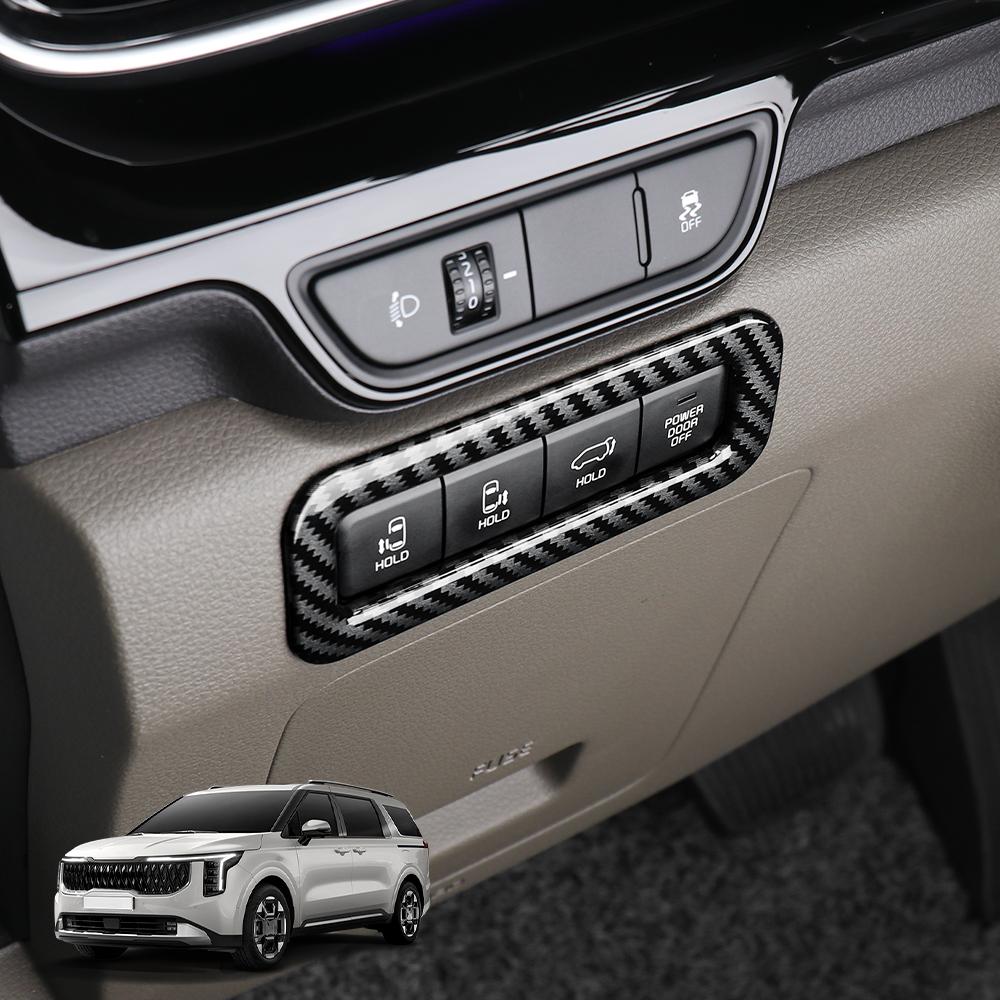 Auto Interior Headlight Adjust Button Panel Protective Cover Durable ABS Styling Trim For KIA Carnival 2025-2026 Left Hand Drive
