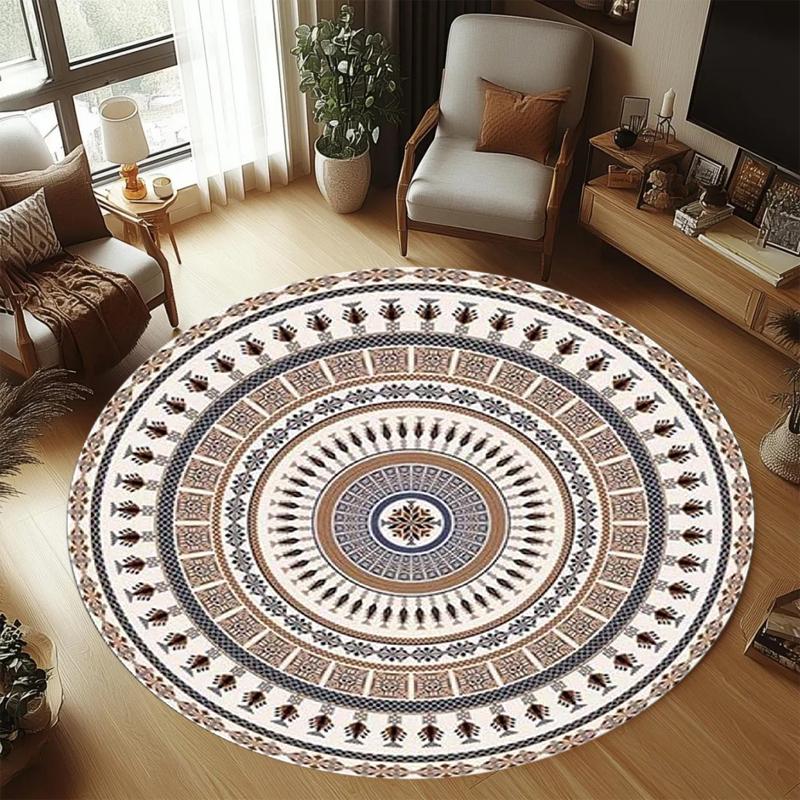 Persian Pattern Navy Blue Living Room Rug Carpet Mat Home Decoration Non Slip Floor Vintage Style Area Rug Boho Chic