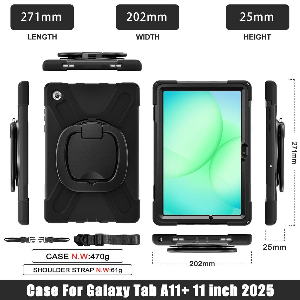 Samsung A11 Plus/X230 Tablet Protective Case with Silicone PC Stand, 8.7" Shell