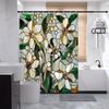 Elegant Floral Stained Glass Shower Curtain - 70.8x70.8In, Machine Washable Polyester, 12 Hooks, Fashion Mosaic Art Bath Decor