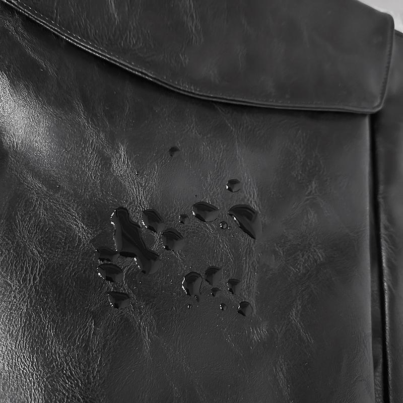 Retro Large Capacity Men's Backpack Soft Leather Student Backpack