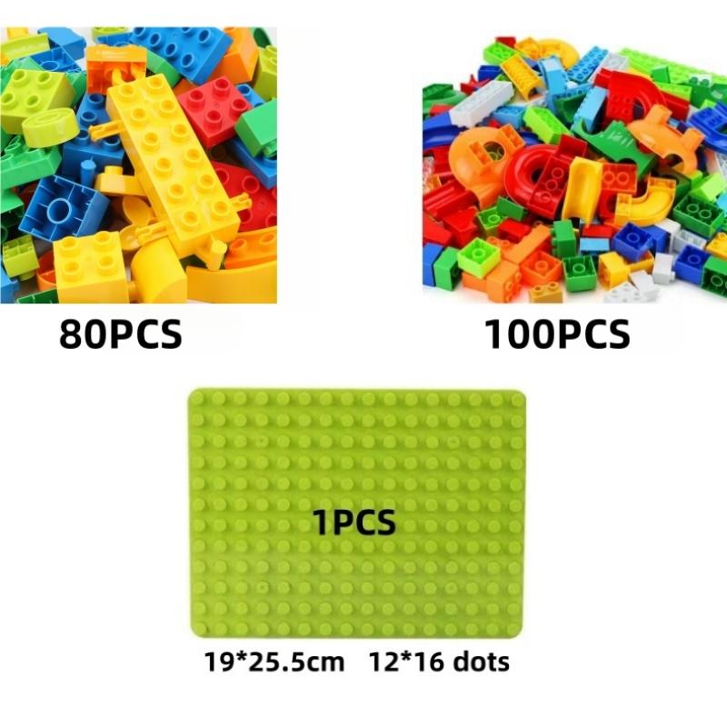 Non-Toxic 180Pcs Building Blocks Baseplate Marble Race Run Track Classic Basic Bricks Compatible Parts Slide Assembly Toy Construction