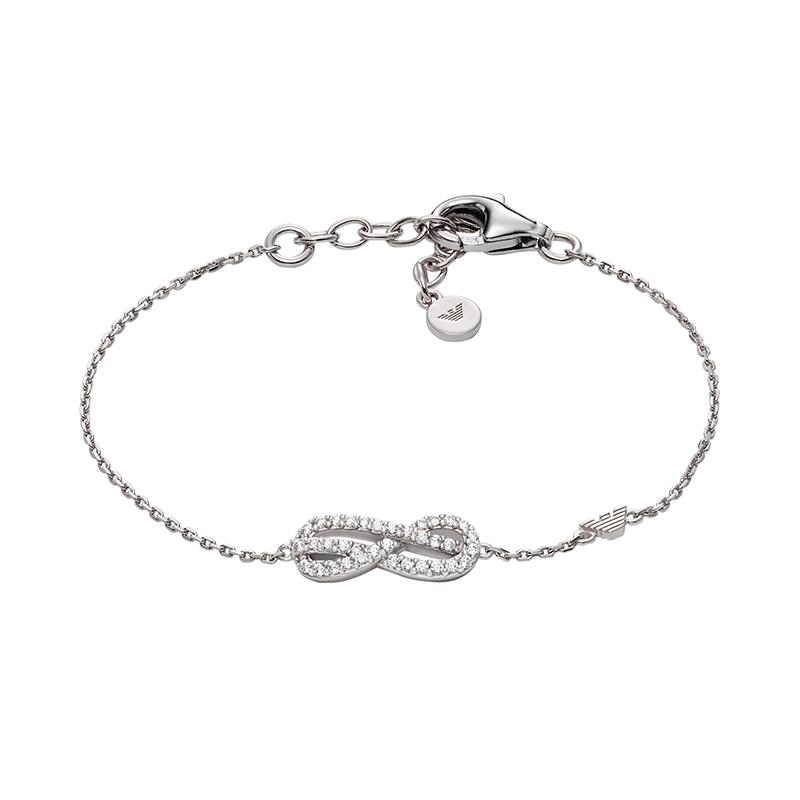 Emporio Armani Love Infinity Symbol Infinite Love Möbius 925 Silver Bracelet Women bracelet EG3598040 Basic Packaging