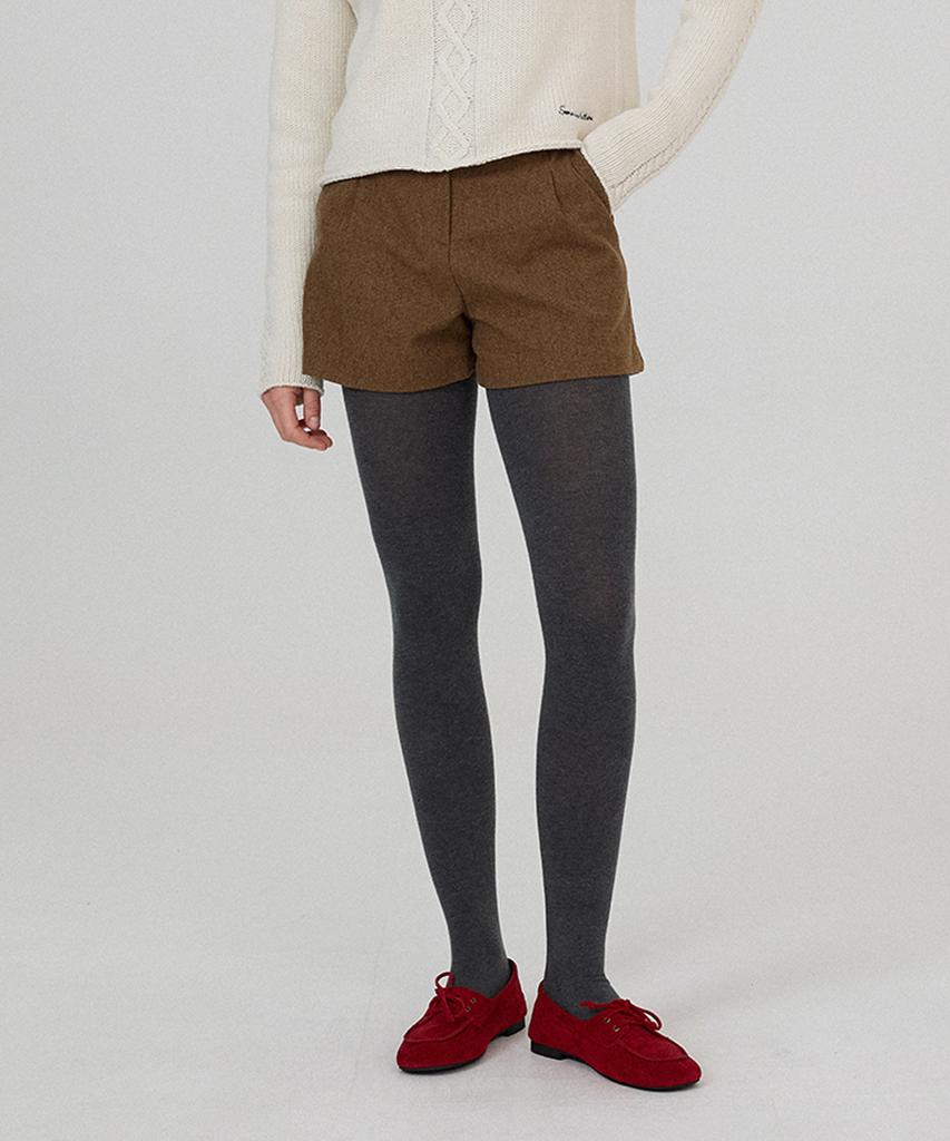Sseomweeobeoteo Louin Wool Short Pants - Brown
