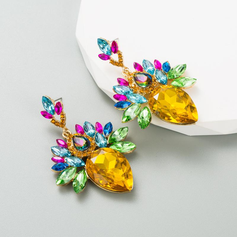 

Женские простые серьги-капли из титанового стального сплава, серьги-подвески из акрила, разноцветные хрустальные капли воды, геометрические украшения для ушей OneSize жёлтый