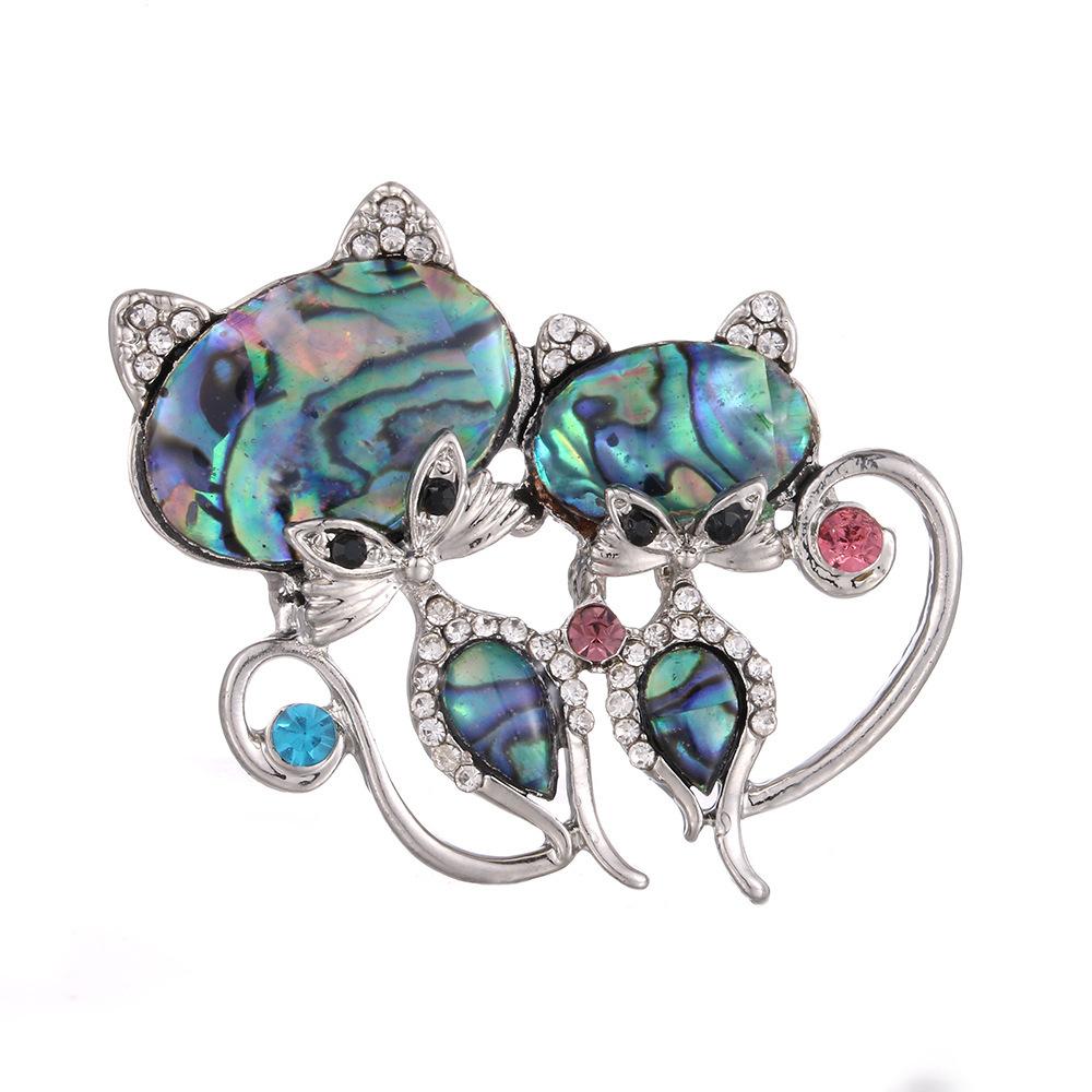 SKEDS Luxury Crystal Animal Rabbit Dog Brooches For Women Men Enamel Fashion Accessories Women's Men's Buckle Badges Brooch Pin