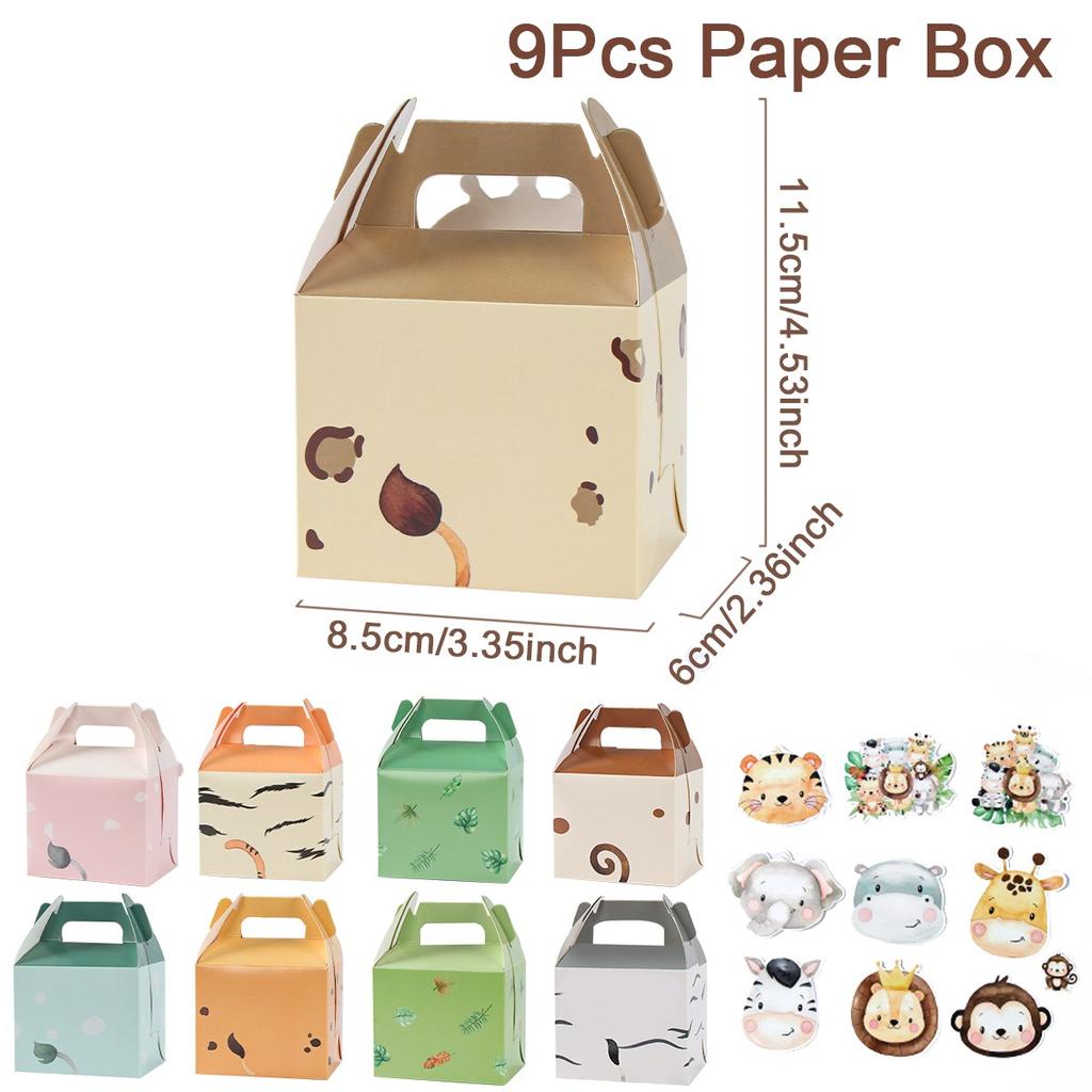 Jungle Animals Box Candy Box Happy Birthday Party Decoration Kids Safari Animal Wild One 1st Birthday Decor Kids Baby Shower