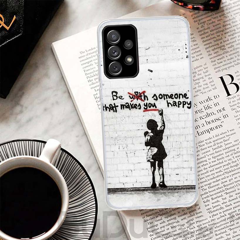 Street Art Banksy Graffiti Cover For Samsung Galaxy A51 A50 A71 A70 Phone Case A21S A31 A41 A10 A20E A30 A40 A01 A11 A6 A7 A8 A9