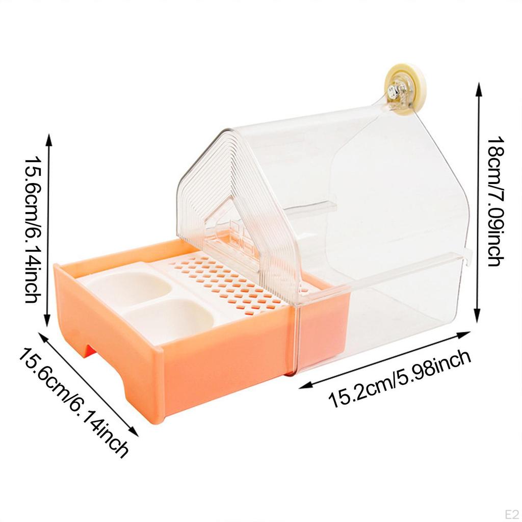 Parrot Bathing Box Accessories Food Feeder Easy Cleaning Bath Tub Bird Shower for Budgerigar