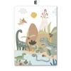 Earth Dinosaur T-Rex Brachiosaurus Nursery Wall Art Canvas Painting Nordic Dino Posters And Prints Pictures Baby Kids Room Decor