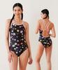 Jeteseu Women'S Double Strap Crossbody One-Piece Swimsuit Flora Mirage L9A0052
