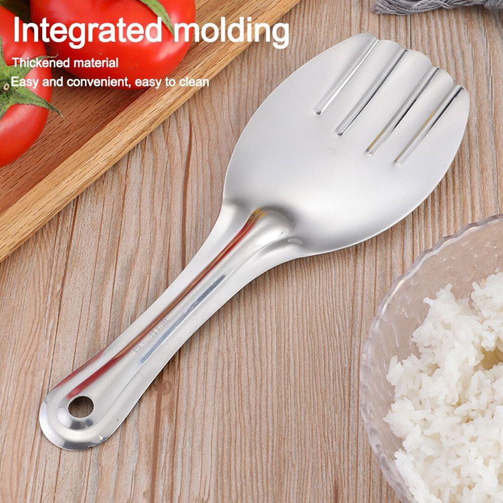 New Stainless Steel Anti-Stick Rice Spoon Thickened Durable Rice Shovel Canteen Serving Spoon Kitchen Tools