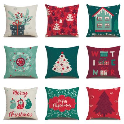 Christmas Creative Single-sided Pillowcase Living Room Linen Car Pillowcase Sofa Pillowcase Bedside Cushion Cover
