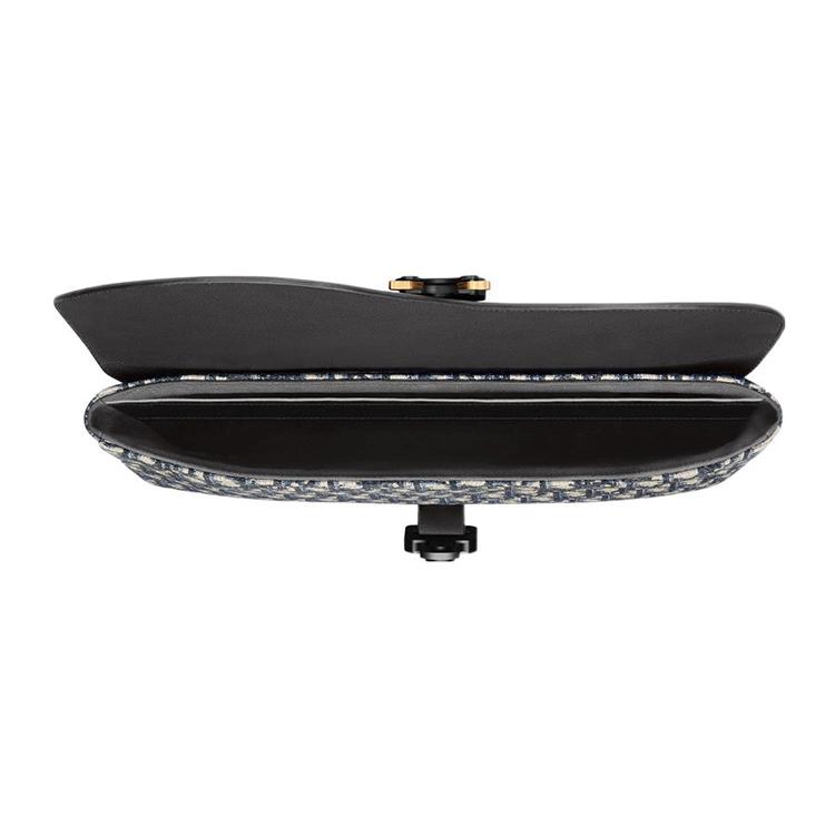 Dior Schrägdruck mit Narbung Rindsleder Clutch Regular Herren Beige/Schwarz