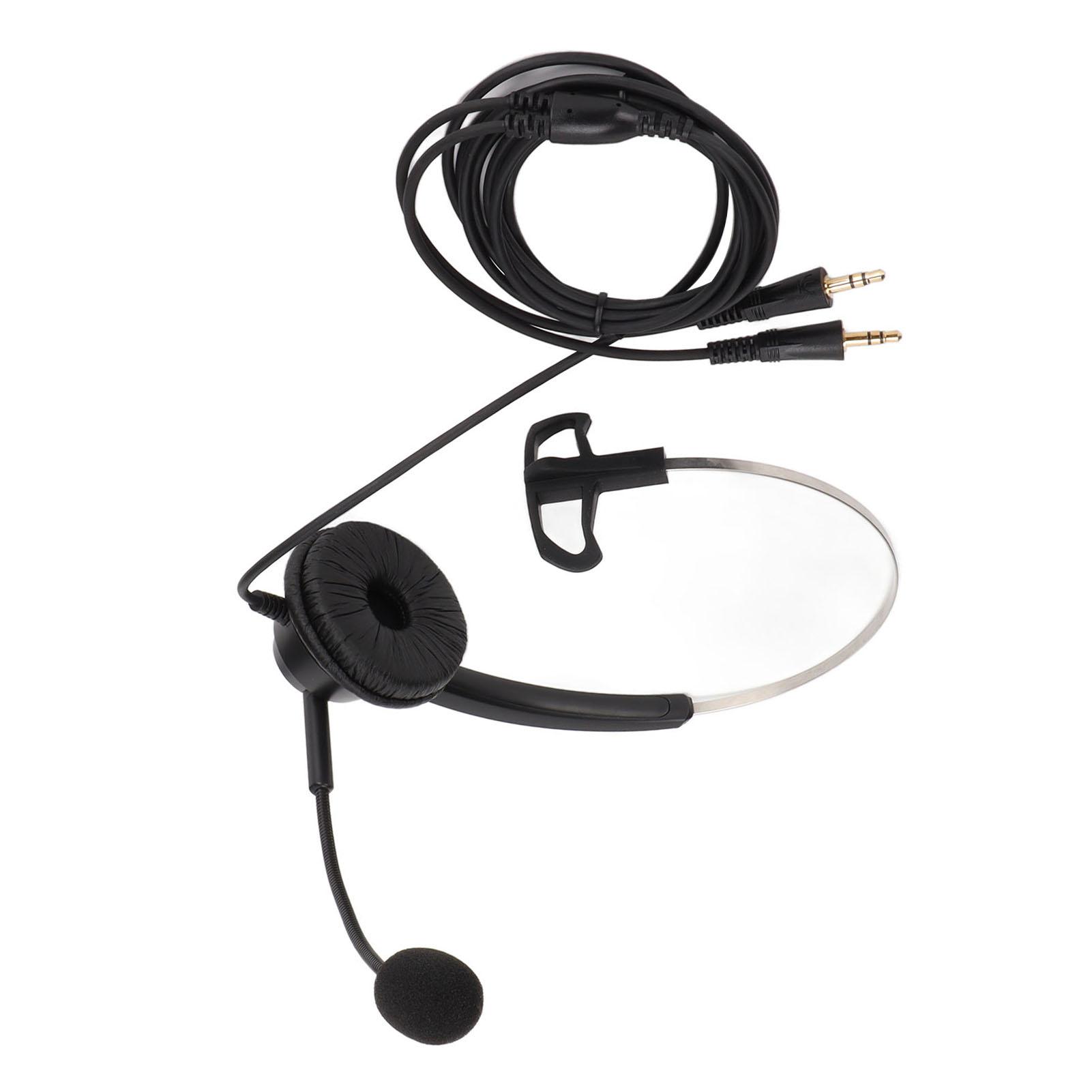 

H360‑PC PC Monaural Headset Corded Single Ear Headset with 3 Section Double 3.5mm Plug and Noise Cancelling Mic
