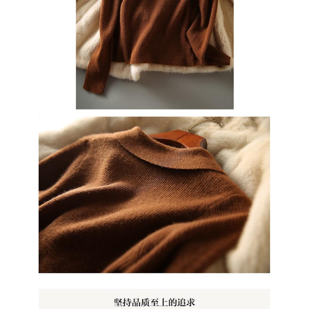 Autumn Women's Clothing New Style, Elegant Commuting, Elegant Temperament Suit Collar, Slimming Knitted Sweater, Cross Design Feeling Knitted Sweater