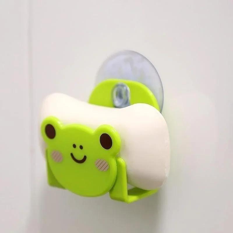 1pcs Multi-purpose Cartoon Plastic Kitchen Cleaning Sponge Wall Suction Rack Suction Cup Debris Rack Sink Rack Household Items LS