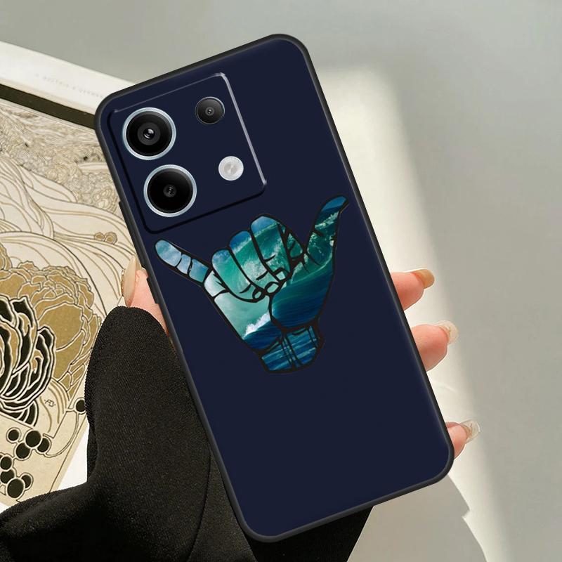 Surfer Surf Hang Loose Shaka Case For Xiaomi Redmi Note 13 12 11 9 10 14 Pro 9S 10S 11S 12S Redmi 13C 10C 12C 14C Cover