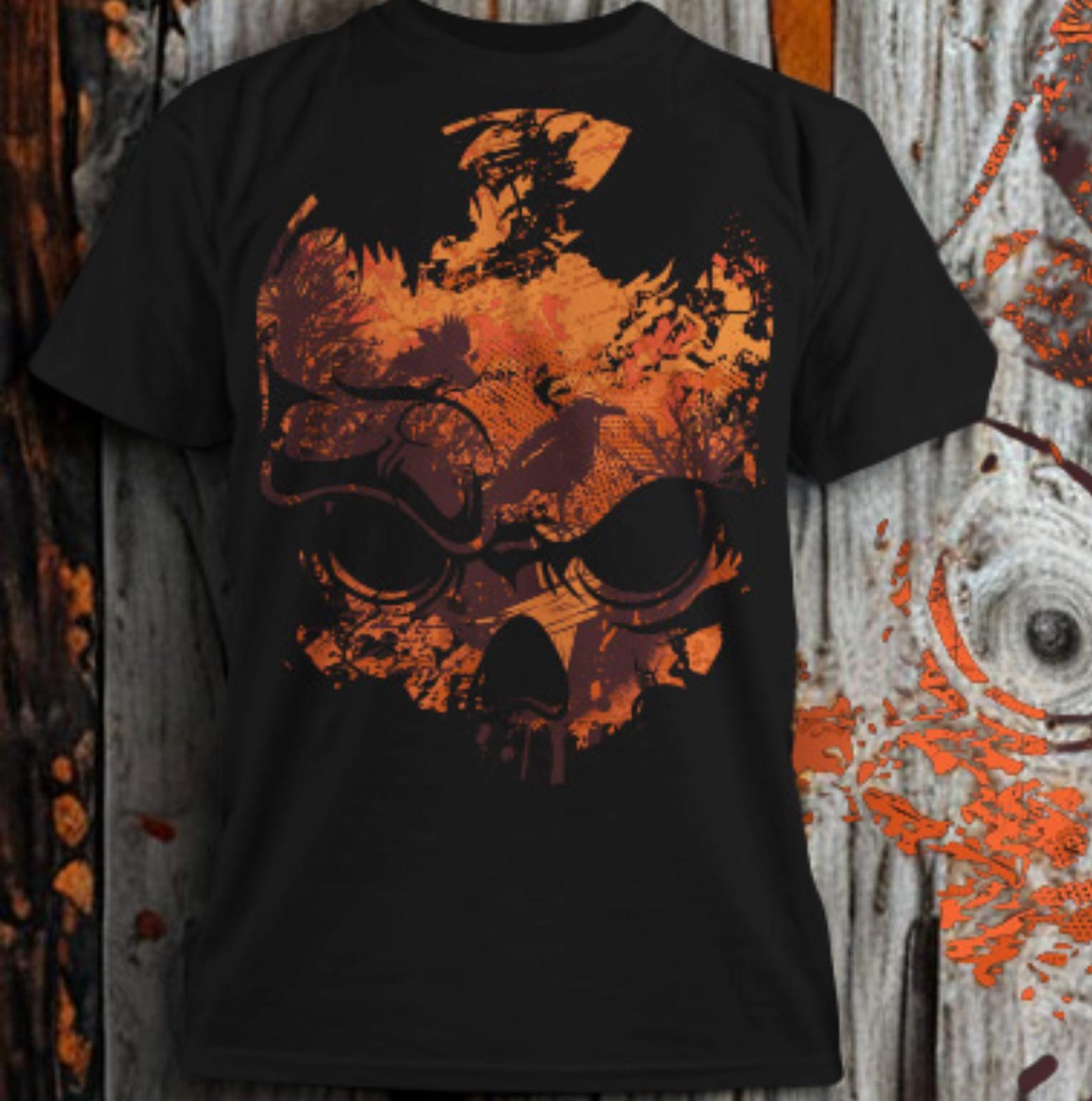 Skull Head Shirt , Cool Gothic Graphic Tee ,Halloween Skull Shirt, Punk Rock Streetwear Gift for Him & Her XL