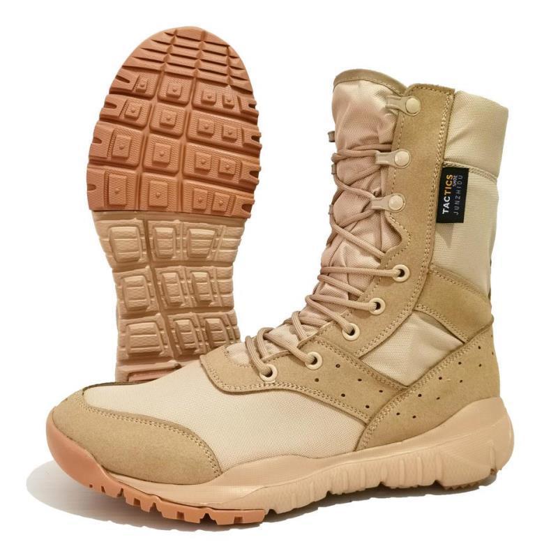 

Summer outdoor combat boots high-top mesh tactical boots desert boots ultra-light breathable mountaineering shoes high tube ultra-light soft sole 48