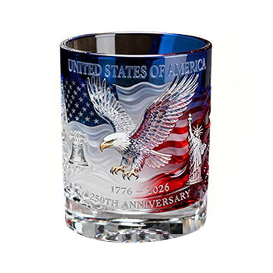 Handmade Glass Eagle Decanter Whiskey Glass US with Wine 250th Anniversary Heritage C