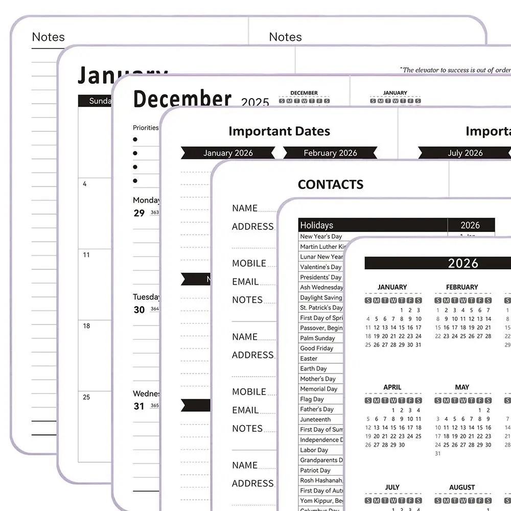 Portable Weekly Monthly Planner Convenient Schedule Writing Diary 2026 Weekly Plan Notebook  Record
