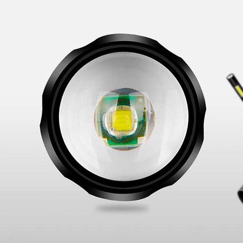 Portable Rotating Cob Mini Zoom Rechargeable Work Torch Keychain 18650 Battery