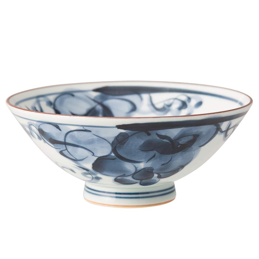 Hasami ware rice bowl with grape design 17856