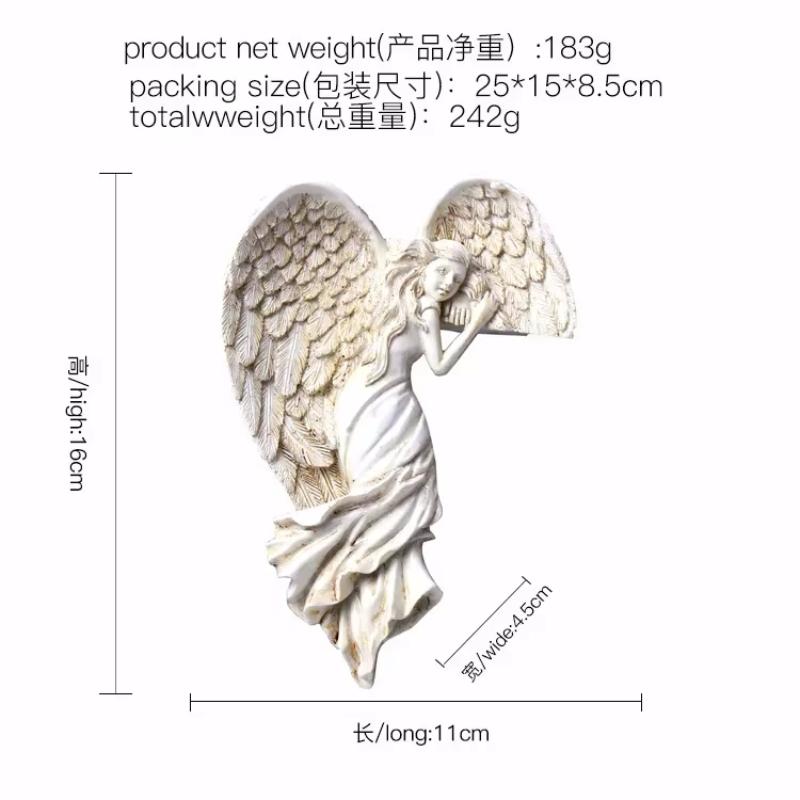 Angel Wings Ornament Redemption Angel Wings Door Frame Decoration Home Garden Living Room Resin Sculpture Ornament Gift Crafts