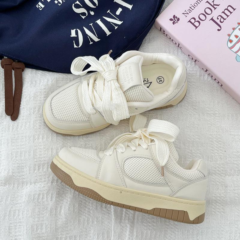 Summer Mesh Breathable Skateboard Shoes Women's 2025 New Popular Thick-soled Original Niche Bread Shoes Sports and Leisure Shoes