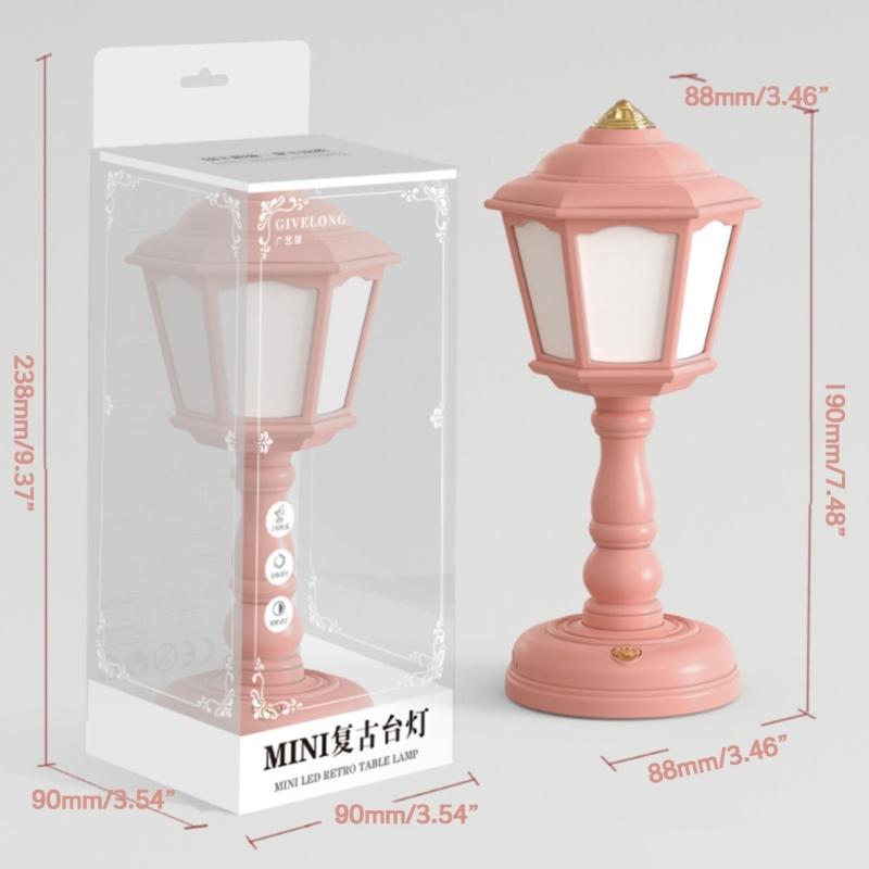 Desk Decor Retro Lamp USB Charging Table Lamp Mini Street Lamps Design Night Lights Touch-Dimmable Bedside Desk Light