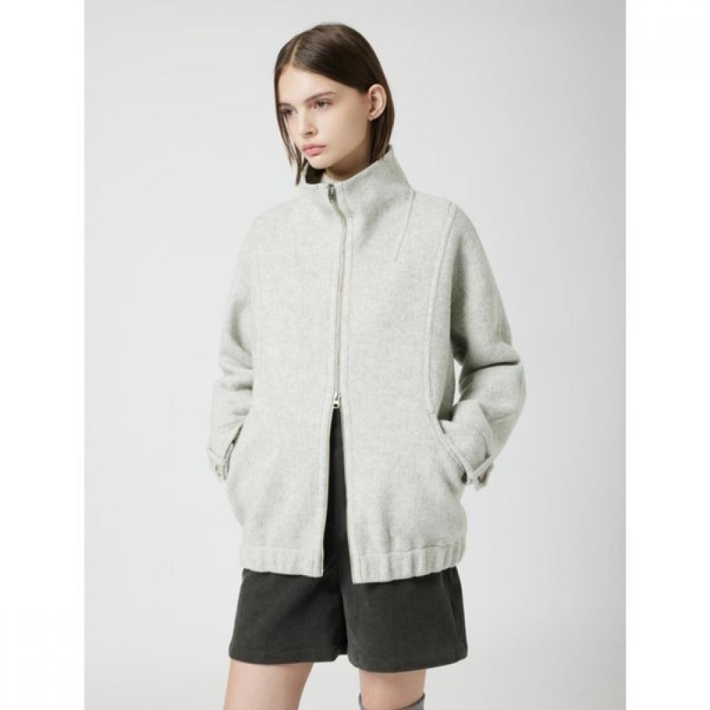 Cc Collect High Neck Wool Zip Up Short Coat C254msg504