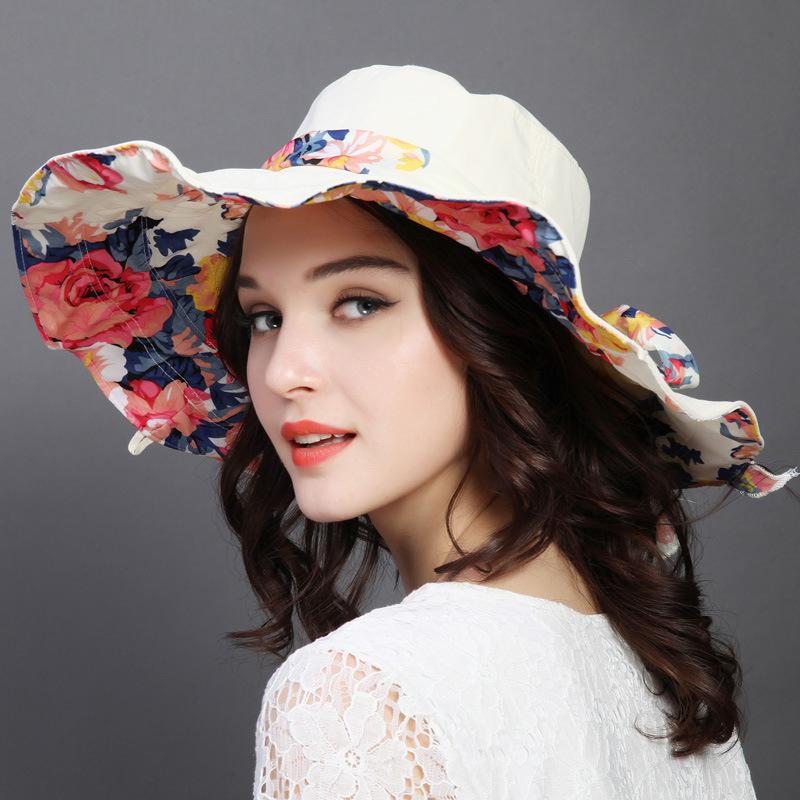Hat for Women Foldable Fabric Hat for Spring Summer Large Brimmed Sun Hat for Women Outdoor Travel Vacation Beach Sun Protection Beach Hat