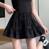New A-word Skirt Women's Spring and Summer High Waist Pleated Lace Gauze Skirt Design Sense Niche Cake Skirt