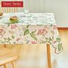 1PC Simple Spring Pastoral Print Tablecloth Fringe Decor for Tables Dining Coffee Makeup Table Decor Nuan Series